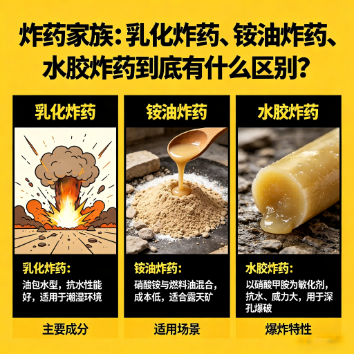 辽源炸药家族：乳化炸药、铵油炸药、水胶炸药到底有什么区别？